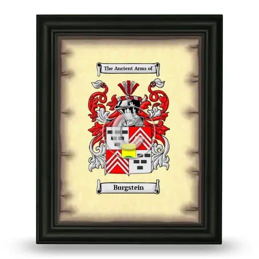 Burgstein Coat of Arms Framed - Black