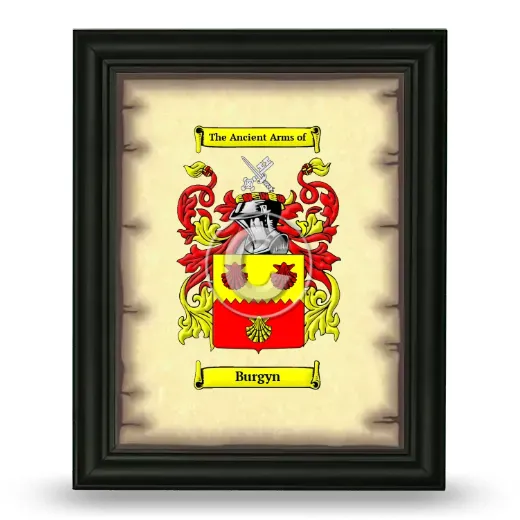 Burgyn Coat of Arms Framed - Black