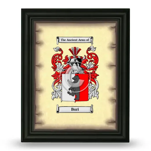 Buri Coat of Arms Framed - Black