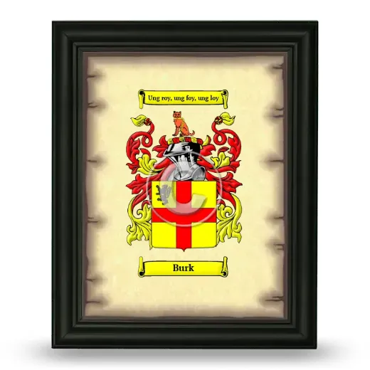 Burk Coat of Arms Framed - Black