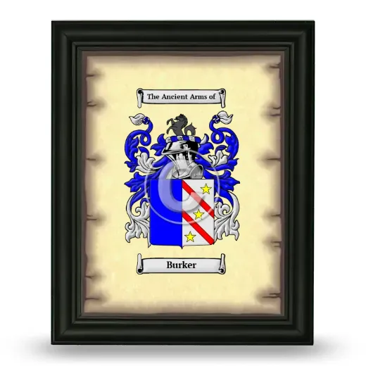 Burker Coat of Arms Framed - Black