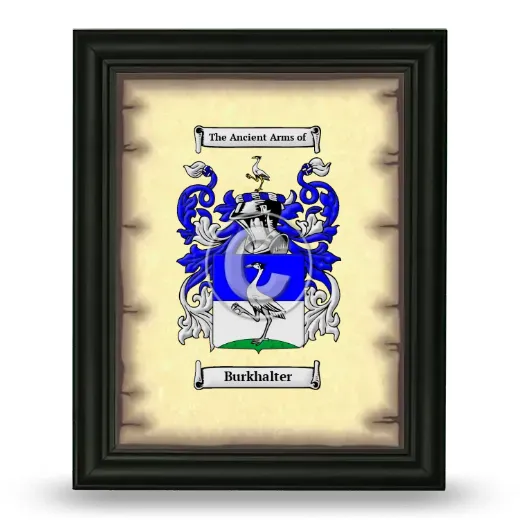 Burkhalter Coat of Arms Framed - Black