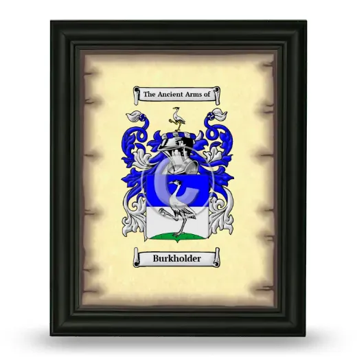 Burkholder Coat of Arms Framed - Black