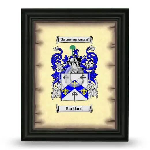 Burkland Coat of Arms Framed - Black