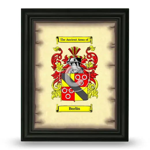 Burlin Coat of Arms Framed - Black