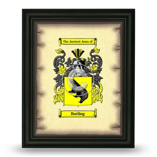 Burling Coat of Arms Framed - Black
