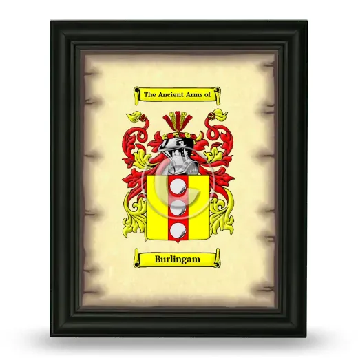 Burlingam Coat of Arms Framed - Black