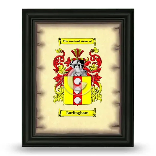 Burlingham Coat of Arms Framed - Black