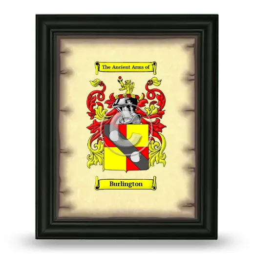 Burlington Coat of Arms Framed - Black
