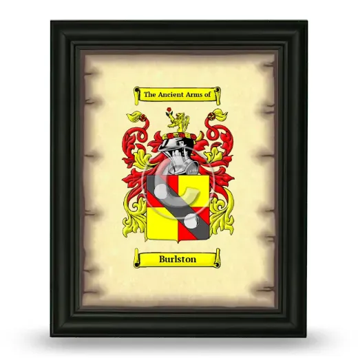 Burlston Coat of Arms Framed - Black