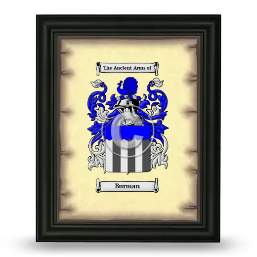 Burman Coat of Arms Framed - Black