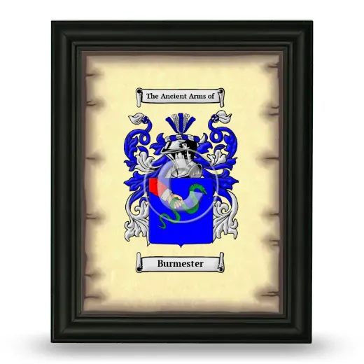 Burmester Coat of Arms Framed - Black