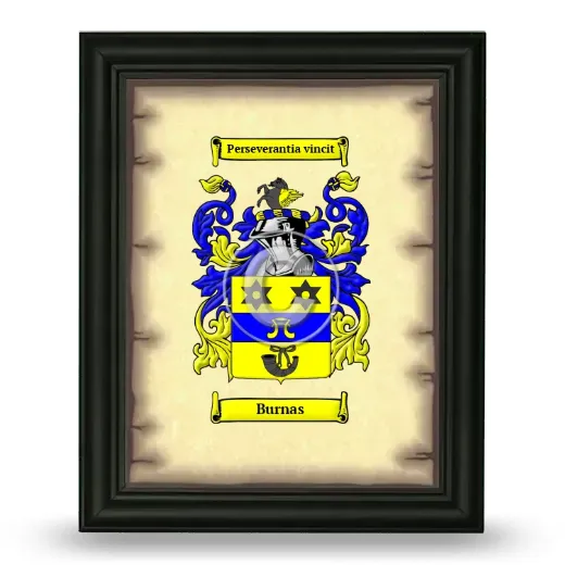 Burnas Coat of Arms Framed - Black