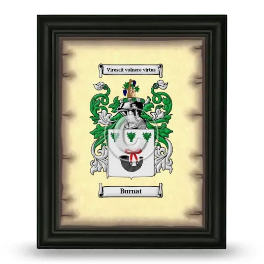 Burnat Coat of Arms Framed - Black