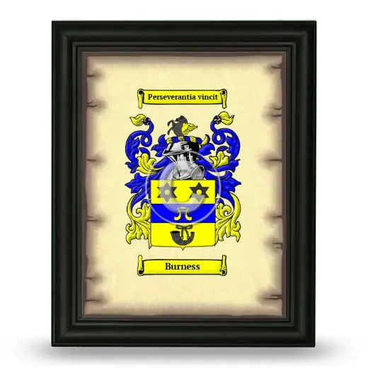 Burness Coat of Arms Framed - Black