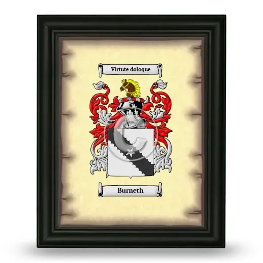 Burneth Coat of Arms Framed - Black