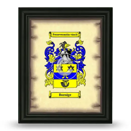 Burnige Coat of Arms Framed - Black