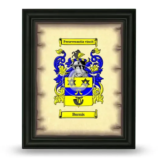 Burnis Coat of Arms Framed - Black