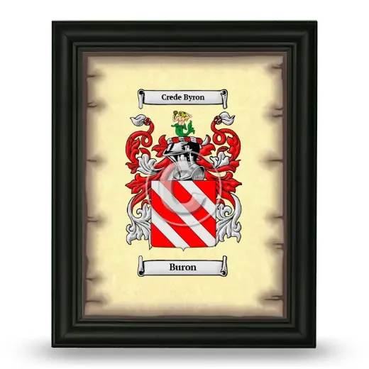 Buron Coat of Arms Framed - Black