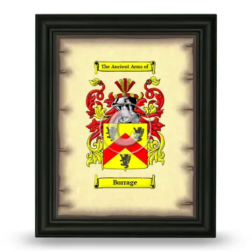 Burrage Coat of Arms Framed - Black