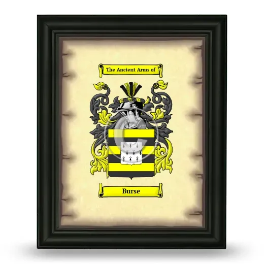 Burse Coat of Arms Framed - Black