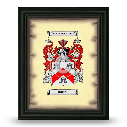 Bursell Coat of Arms Framed - Black
