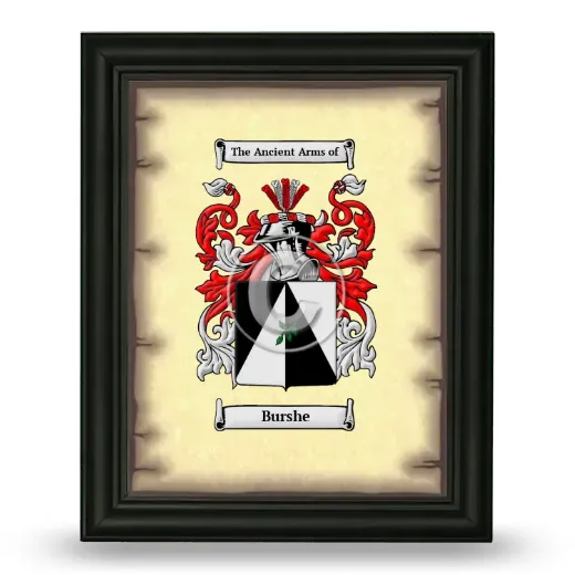 Burshe Coat of Arms Framed - Black