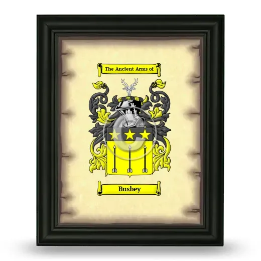Busbey Coat of Arms Framed - Black