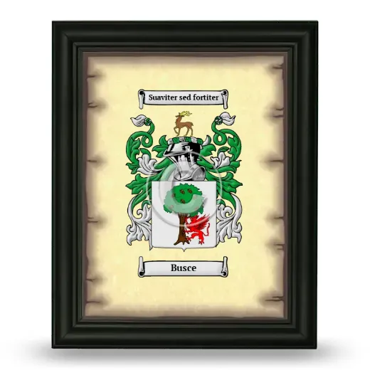 Busce Coat of Arms Framed - Black