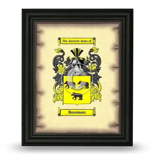 Buseman Coat of Arms Framed - Black