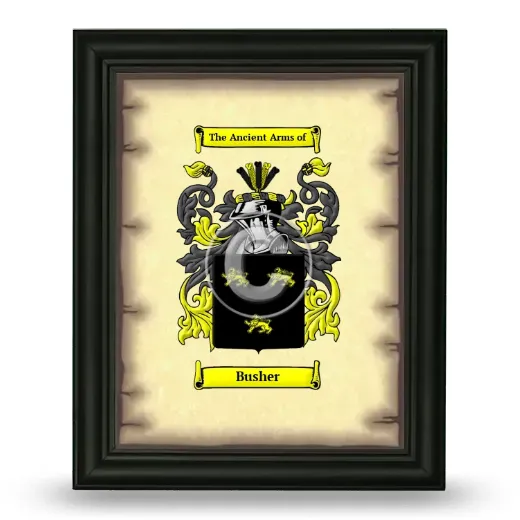 Busher Coat of Arms Framed - Black