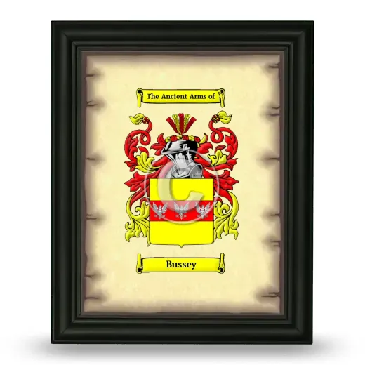 Bussey Coat of Arms Framed - Black