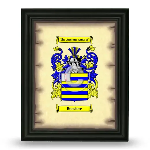 Bussiere Coat of Arms Framed - Black