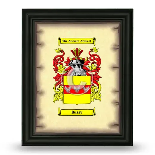 Bussy Coat of Arms Framed - Black
