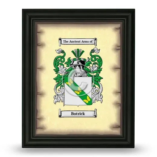 Butrick Coat of Arms Framed - Black