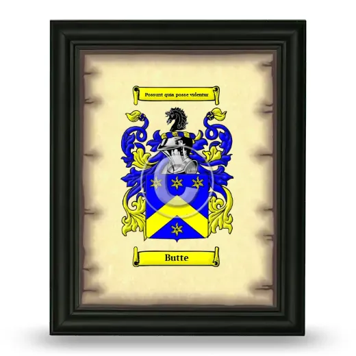 Butte Coat of Arms Framed - Black