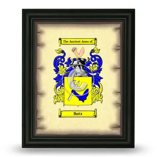 Butz Coat of Arms Framed - Black