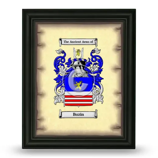 Buzin Coat of Arms Framed - Black