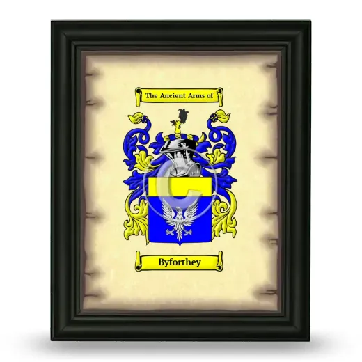 Byforthey Coat of Arms Framed - Black