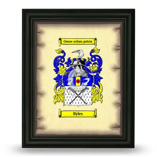 Byles Coat of Arms Framed - Black