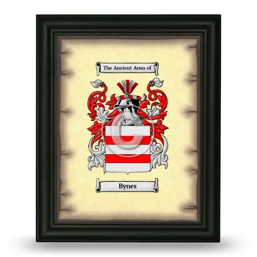 Bynes Coat of Arms Framed - Black