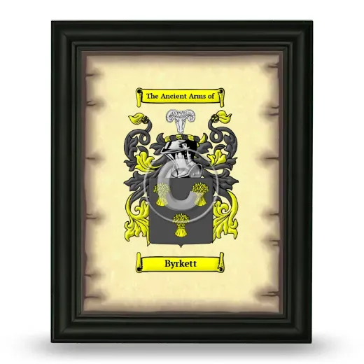 Byrkett Coat of Arms Framed - Black