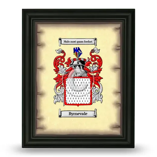 Byrnevale Coat of Arms Framed - Black