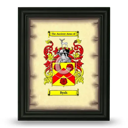 Bysh Coat of Arms Framed - Black