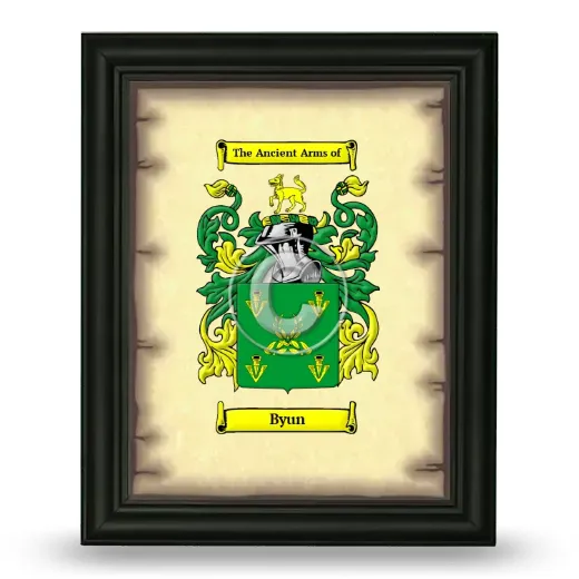 Byun Coat of Arms Framed - Black