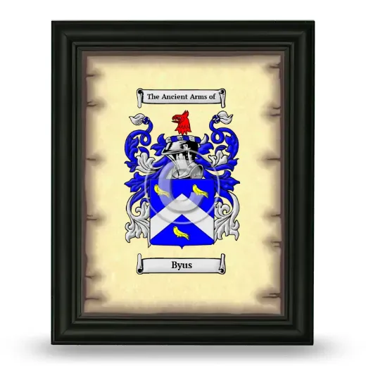 Byus Coat of Arms Framed - Black