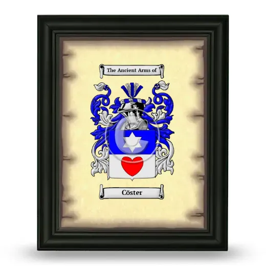 Cöster Coat of Arms Framed - Black