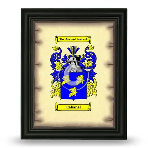 Cabanel Coat of Arms Framed - Black
