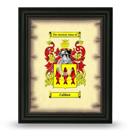 Cabbot Coat of Arms Framed - Black