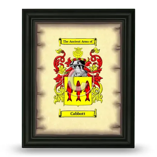 Cabbott Coat of Arms Framed - Black